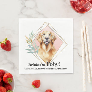 Trouwservet met foto van Golden Retriever-honden Servet