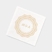 Trouwservet met gouden monogram. folie servetten (Links)