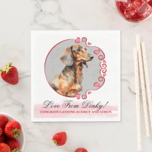 Trouwservetten met foto van Dachshund-hond Servet
