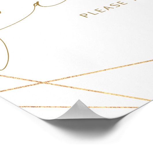 Trouwsignaal Favorieten Geometrische Groene Goud B Poster (Hoek)