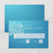 Trouwsilhouet RSVP Kaartje (Voorkant / Achterkant)