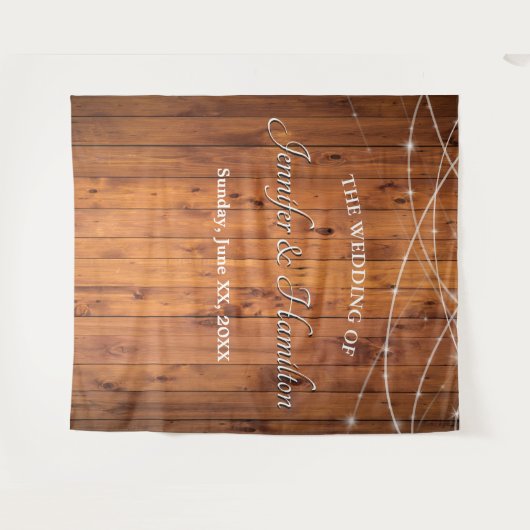 Trouwslingers van oud schuurhout rustieke country wandkleed (Voorkant (horizontaal))