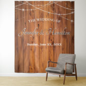 Trouwslingers van oud schuurhout rustieke country wandkleed (In situ)