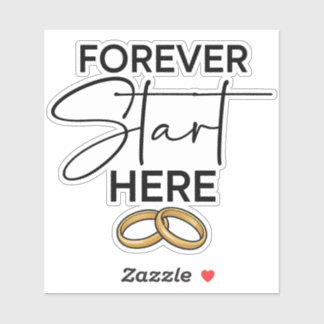 Trouwsticker 'Eeuwig Begin Hier' Sticker