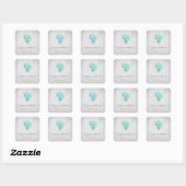 Trouwstickers met Teal Conch-schelp Vierkante Sticker (Vel)
