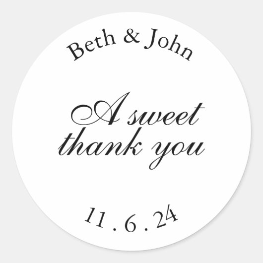 trouwstickers ronde sticker (Voorkant)