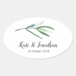Trouwstickers voor gunsten ovale sticker