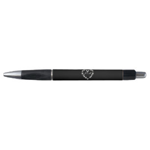 Trouwstijl met monogram hart bloem zwart wit pen