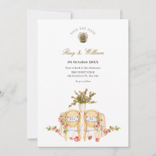 Trouwstoelen met planten save the date