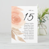 Trouwstoelindeling in de tuin. Zomer tafelplan Kaart (Staand voorkant)