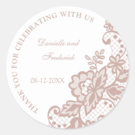 Trouwstof roos kant rond stickers