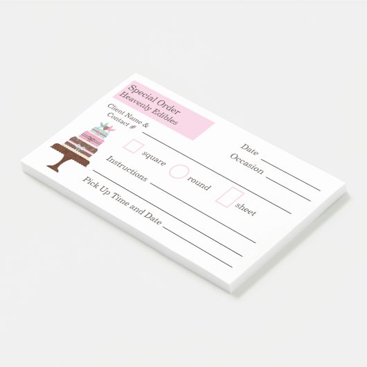 Trouwtaart Bakkerij Special Order Note Pad (Schuin)