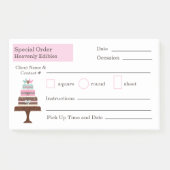Trouwtaart Bakkerij Special Order Note Pad (Voorkant)