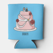 Trouwtaart cartoonillustratie  blikjeskoeler (Voorkant)