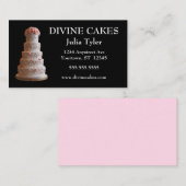 Trouwtaart en roze rozen bakker taart winkel visitekaartje (Voorkant / Achterkant)