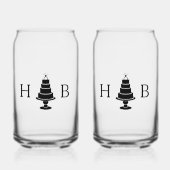 Trouwtaart Initialen Blikvorm Glas (Voorkant)