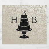 Trouwtaart monogram bier etiket (Enkel label)