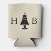 Trouwtaart monogram blikjeskoeler (Voorkant)