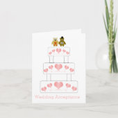 Trouwtaart ontwerp bruiloft acceptatie bedankkaart (Voorkant)