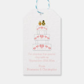 Trouwtaart ontwerp bruiloft cadeaulabel (Achterkant)