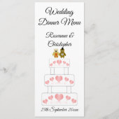 Trouwtaart ontwerp bruiloft menu (Voorkant)