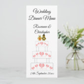 Trouwtaart ontwerp bruiloft menu (Staand voorkant)