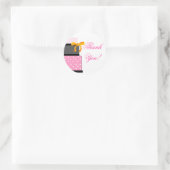 Trouwtaart Roze en Zwart Ronde Sticker (Tas)