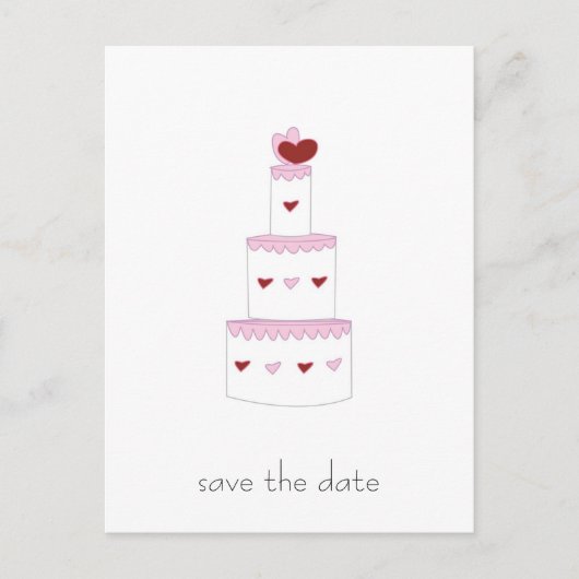 Trouwtaart "Save the Date" ansichtkaart Aankondigingskaart (Voorkant)