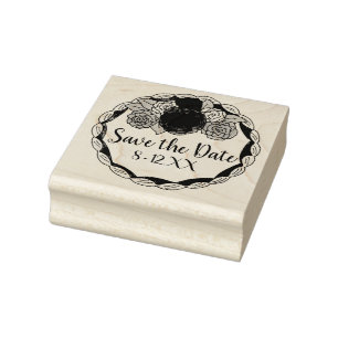 Trouwtaart Sla de Datum Op Rubber Stempel Liefde