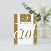 Trouwtafel Aantal Kaarten Gold Monogram (Staand voorkant)