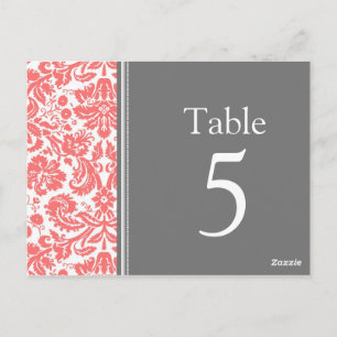 Trouwtafel Aantal Kaarten Grijs Koraal