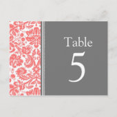 Trouwtafel Aantal Kaarten Grijs Koraal (Voorkant)