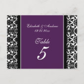Trouwtafel Aantal Kaarten Plum Damask (Achterkant)