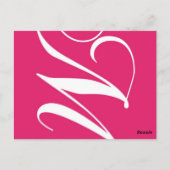 Trouwtafel Aantal Kaarten Roze Monogram M (Achterkant)