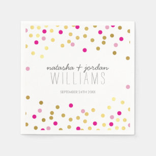 TROUWTAFEL DECOR confetti schattig goud roze Servet