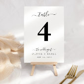 Trouwtafel nummer Eenvoudige Effen Witte Kleur Kaart