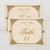 Trouwtafel Nummer Kaart Antiek / Lijst (Voorkant / Achterkant)