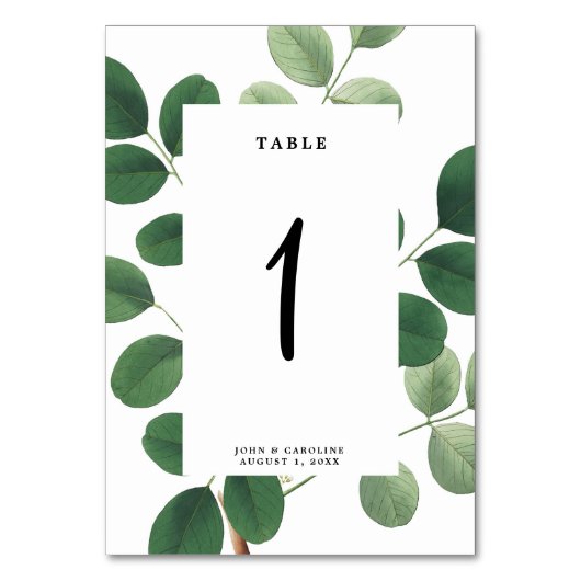 Trouwtafel nummer kaart botanisch (Voorkant)