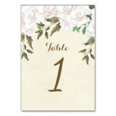 Trouwtafel nummer kaart ivoor bloemen (Achterkant)