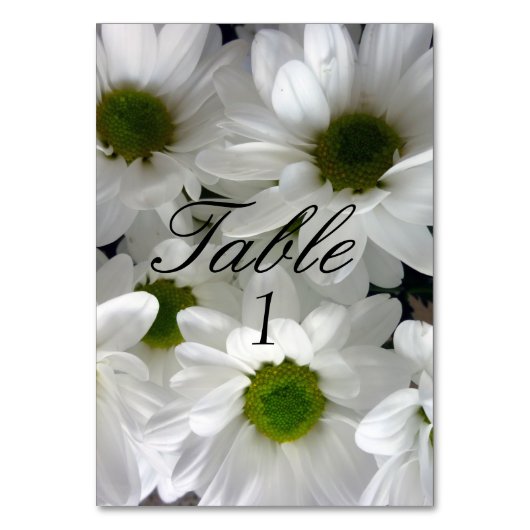 Trouwtafel nummer Kaart wit madeliefje (Achterkant)