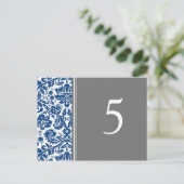 Trouwtafel Nummer Kaarten Blauw Grijs (Staand voorkant)