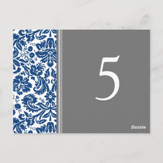 Trouwtafel Nummer Kaarten Blauw Grijs (Achterkant)