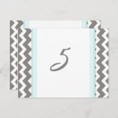 Trouwtafel Nummer Kaarten Blauw Grijs Chevron (Voorkant / Achterkant)