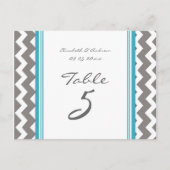 Trouwtafel Nummer Kaarten Grijs Blauw Chevron (Voorkant)