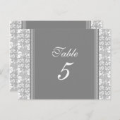 Trouwtafel Nummer Kaarten Grijs Damask (Voorkant / Achterkant)