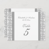 Trouwtafel Nummer Kaarten Grijs Damask (Voorkant / Achterkant)