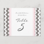 Trouwtafel Nummer Kaarten Grijs Roze Chevron (Voorkant)