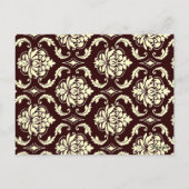 Trouwtafel Nummer Kaarten Ivoor Brown Damask (Achterkant)