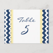 Trouwtafel Nummer Kaarten Lemon Blue Chevron (Voorkant)