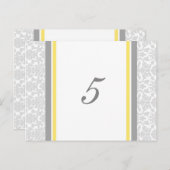 Trouwtafel Nummer Kaarten Lemon Grey Damask (Voorkant / Achterkant)